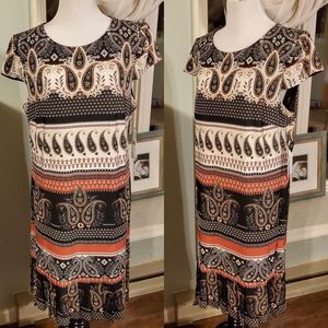 Studio One | "Spice" Paisley Stripe Shift Dress